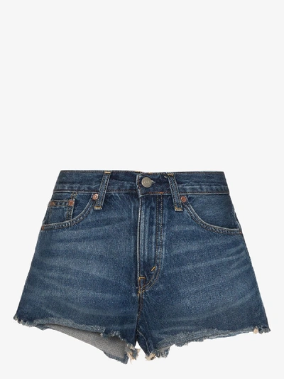 Shop Polo Ralph Lauren Blue Cut-off Denim Shorts