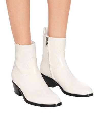Shop Jimmy Choo Jesse Leather Ankle Boots In White
