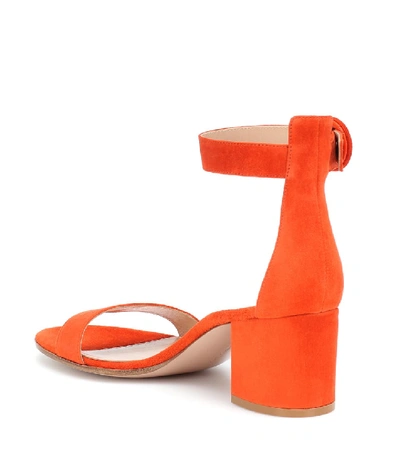 Shop Gianvito Rossi Versilia 60 Suede Sandals In Orange
