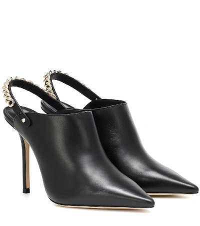 Shop Jimmy Choo Lexx 100 Leather Mules In Black