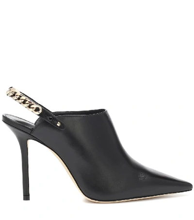 Shop Jimmy Choo Lexx 100 Leather Mules In Black