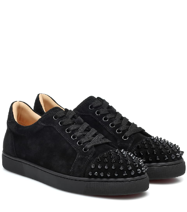 Christian Louboutin Womens Black/black Louis Junior Spikes/veau Velo 2 ModeSens