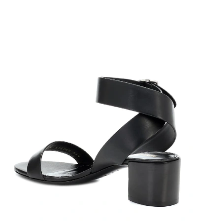 Shop Saint Laurent Charlie Leather Sandals In Black