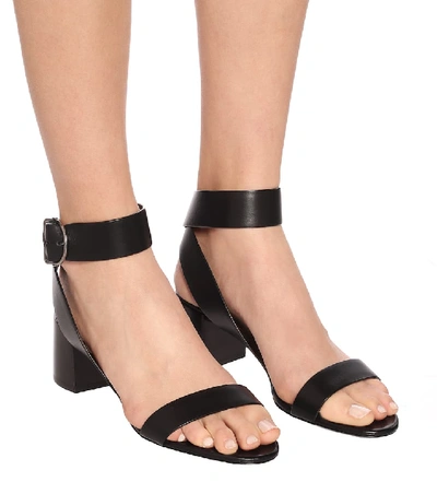 Shop Saint Laurent Charlie Leather Sandals In Black