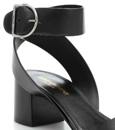 Shop Saint Laurent Charlie Leather Sandals In Black