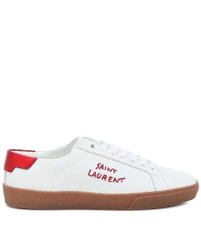 Shop Saint Laurent Court Classic Leather Sneakers In White