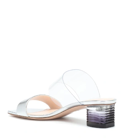 Shop Nicholas Kirkwood Peggy Leather And Pvc Mules In Silver