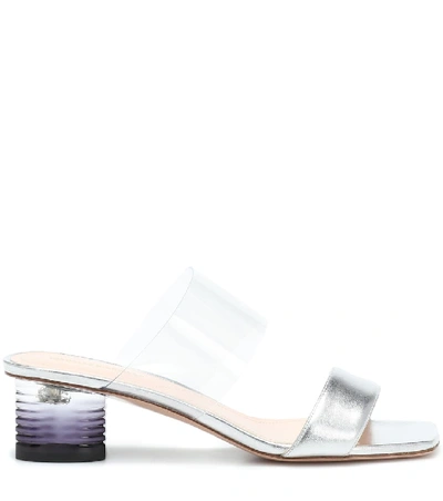 Shop Nicholas Kirkwood Peggy Leather And Pvc Mules In Silver