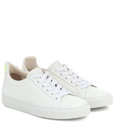 Shop Sophia Webster Butterfly Leather Sneakers In White