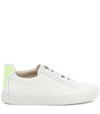 Shop Sophia Webster Butterfly Leather Sneakers In White