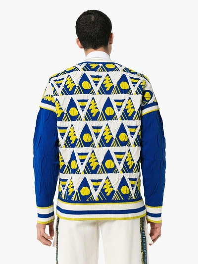 Shop Ahluwalia Studio Triangle Motif Sweater In Blue