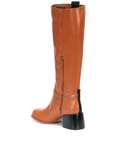 Shop Joseph Leather Knee-high Boots In Brown