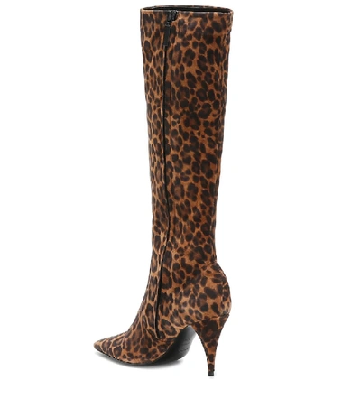 Shop Saint Laurent Kiki 85 Suede Knee-high Boots In Brown