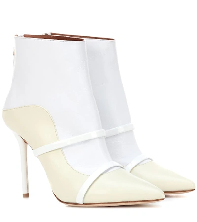 Shop Malone Souliers Madison 100 Leather Ankle Boots In White