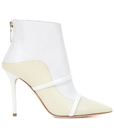 Shop Malone Souliers Madison 100 Leather Ankle Boots In White