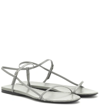 Shop The Row Bare Leather Sandals In Grey