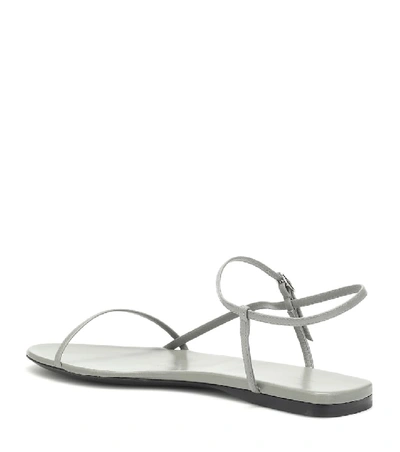 Shop The Row Bare Leather Sandals In Grey