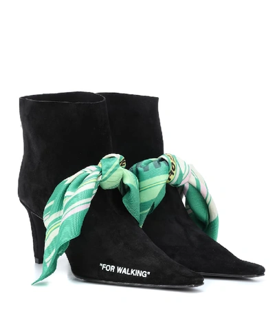 Shop Off-white "for Walking Suede Ankle Boots" In Black