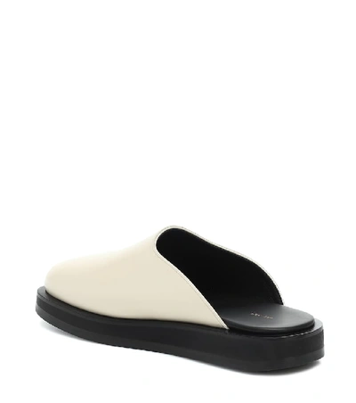 Shop The Row Sabot Leather Slippers In White