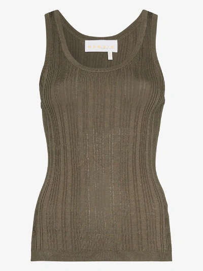 Shop Remain Gere Ribbed Vest Top In Green