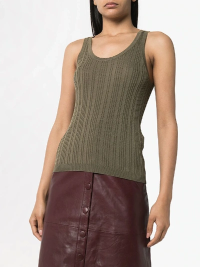 Shop Remain Gere Ribbed Vest Top In Green