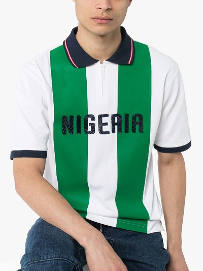 Shop Ahluwalia Studio Nigeria Beaded Football Shirt In White