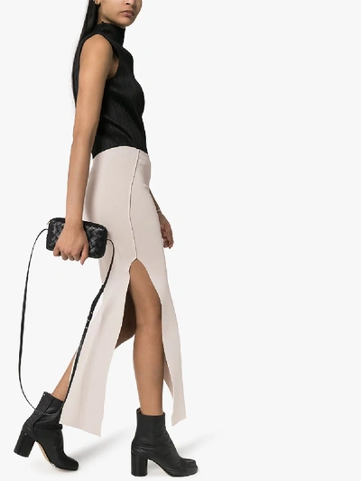 Shop Rick Owens Cutout Slit Skirt In Grey