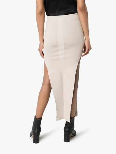 Shop Rick Owens Cutout Slit Skirt In Grey