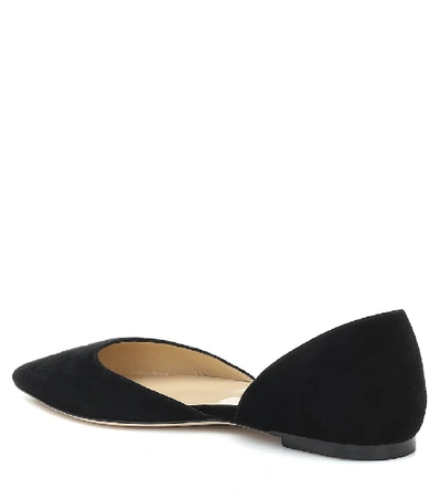 Shop Jimmy Choo Esther Suede Ballet Flats In Black