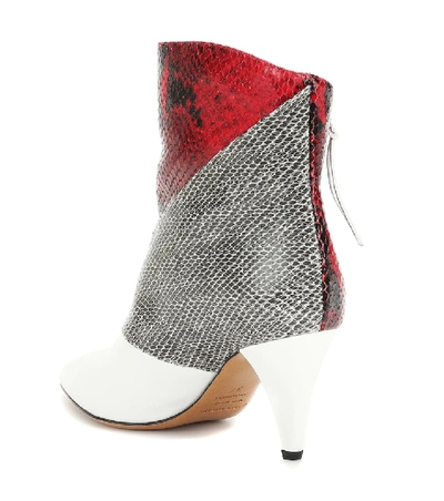 Shop Isabel Marant Latts Snake-effect Ankle Boots In Multicoloured