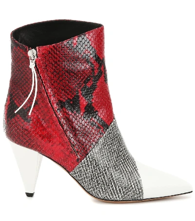 Shop Isabel Marant Latts Snake-effect Ankle Boots In Multicoloured