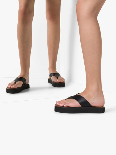 Shop Atp Atelier Melitto Flatform Sandals - Women's - Leather/rubber In Black