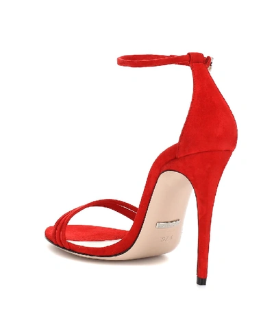 Shop Gucci Suede Sandals In Red