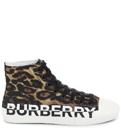 Shop Burberry Larkhall Logo High-top Sneakers In Brown