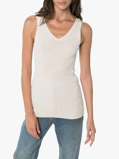 Shop Totême Nice Ribbed Vest Top In Neutrals