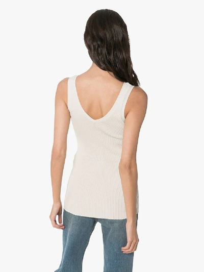 Shop Totême Nice Ribbed Vest Top In Neutrals