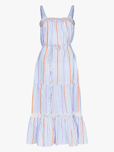 Shop Lemlem Bahiri Sweepy Striped Dress In Blue