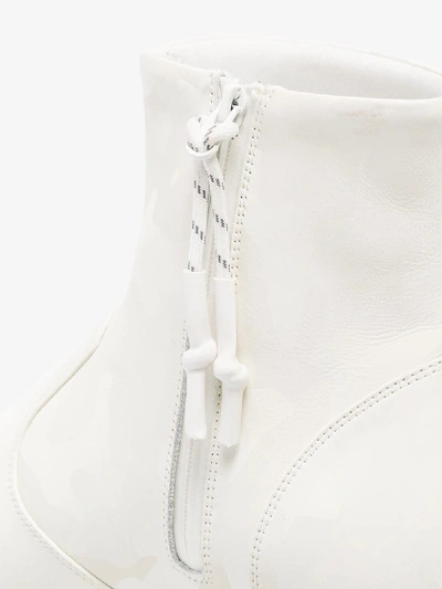 Shop Angel Chen White Camouflage Chunky Leather Ankle Boots