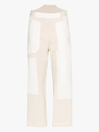 Shop See By Chloé Cropped Patchwork Trousers In White