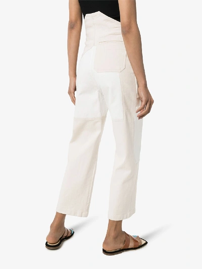 Shop See By Chloé Cropped Patchwork Trousers In White