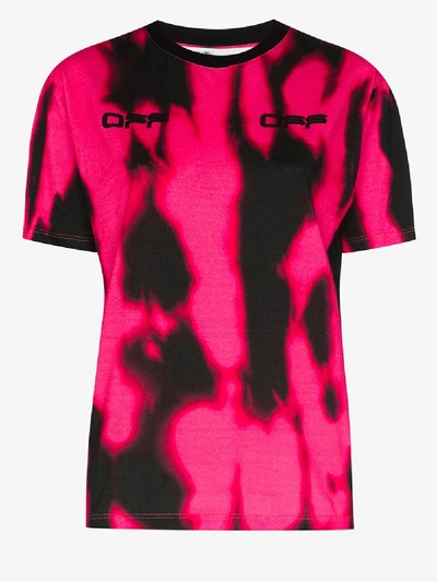 Shop Off-white Tie-dye Cotton T-shirt In Pink