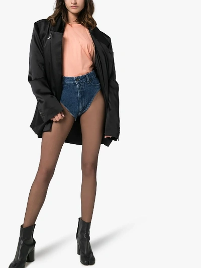 Shop Y/project Womens Blue High-rise Denim Shorts
