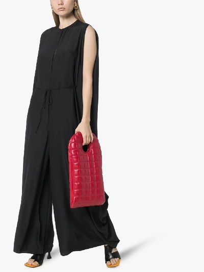 Shop Stella Mccartney Flared Silk Jumpsuit In Black