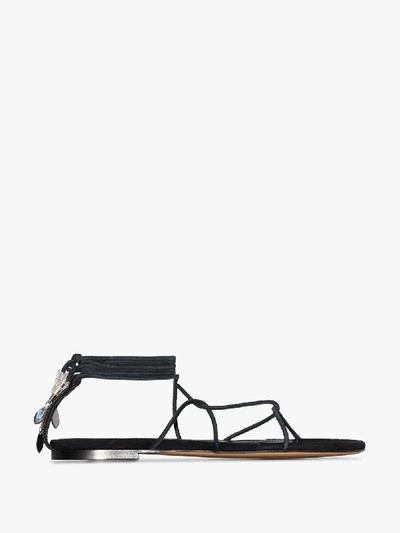 Shop Isabel Marant Black Jindia Leather Sandals