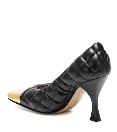 Shop Bottega Veneta Quilted Leather Pumps In Black