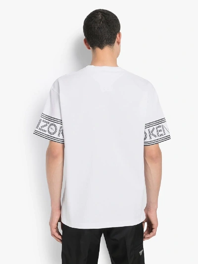 Shop Kenzo Logo Sleeve Cotton T-shirt In White