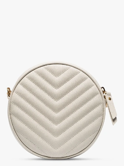 Shop Saint Laurent White Vinyle Quilted Leather Shoulder Bag In Neutrals