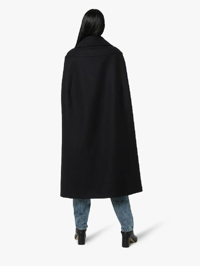 Shop Maison Margiela Cape-effect Coat In Blue