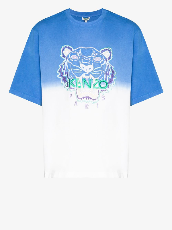 white and blue kenzo t shirt