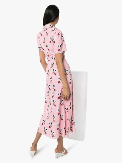 Shop Borgo De Nor Adelaide Floral Print Midi Dress In Pink